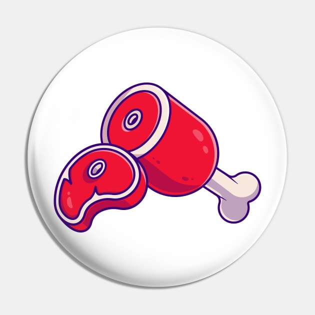 Meat Cartoon Pin by Catalyst Labs