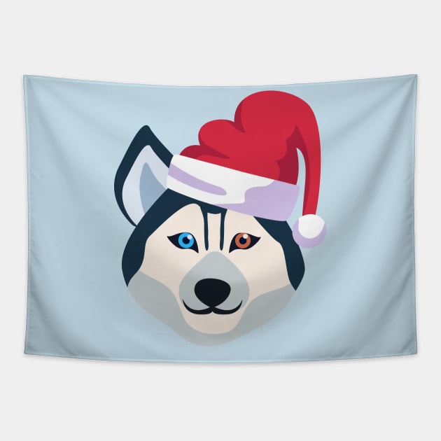 Funny Siberian Husky Dog Christmas 2020 Dog Lover Christmas Tapestry by cuffiz