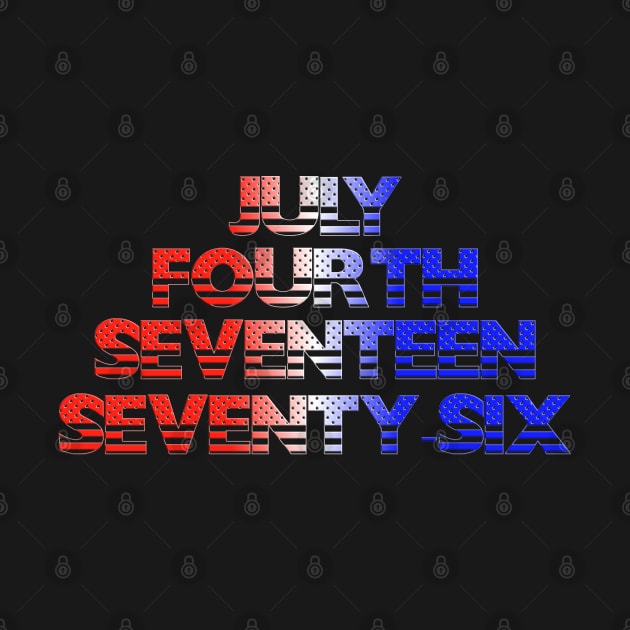 July Fourth Seventeen Seventy-Six (White) by Glass House