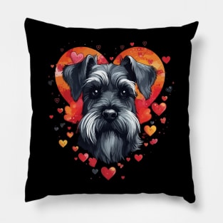 Miniature Schnauzer Valentine Day Pillow