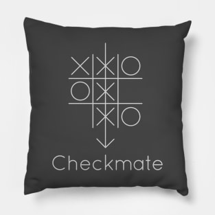 Tic Tac Toe Checkmate (dark background) Pillow