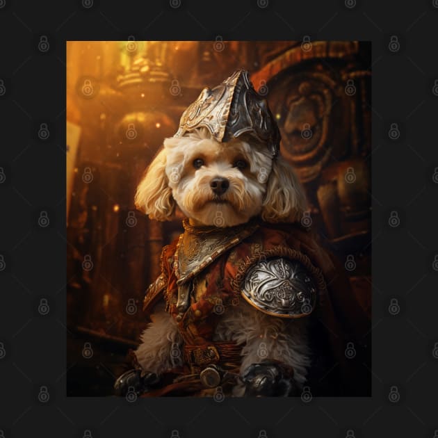 Valiant Apricot Bichon Frisé - Medieval Conquistador by HUH? Designs