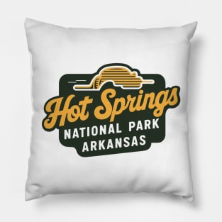 Hot Springs National Park Travel Art Badge Pillow