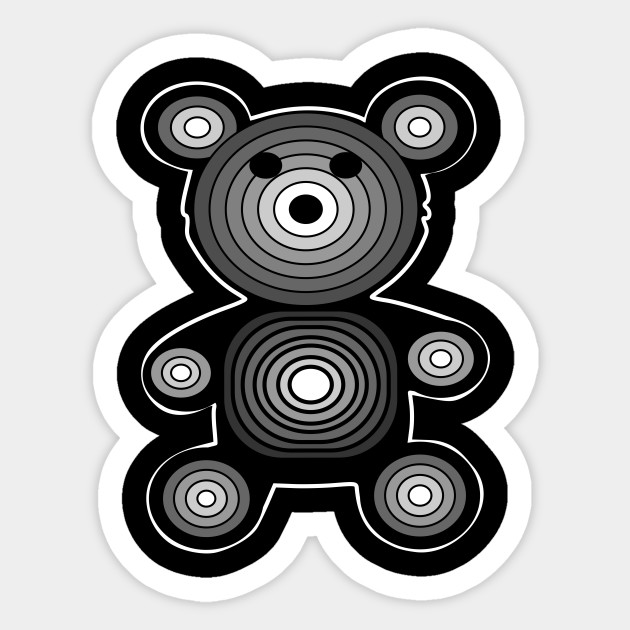 Grey Teddy Bear - Depressed - Sticker