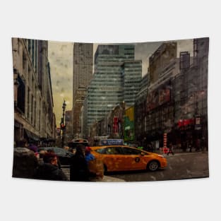 Rainy Day, Garment District, Manhattan, Nyc Tapestry