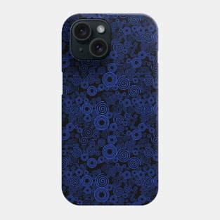 Blue and Black Spiral Pattern Phone Case