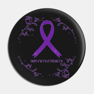 Hope•Faith•Strength IBD Awareness Ribbon Pin