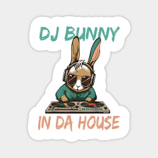 DJ Bunny In Da House Funny Rabbit DJ With Sunglasses Easter Magnet