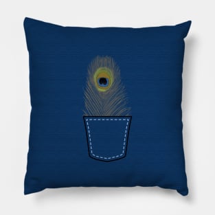 Peacock Feather in Pocket Pillow