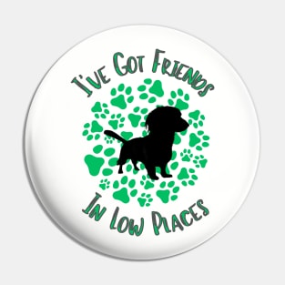 I've Got Friends In Low Places - Dachshund Pin