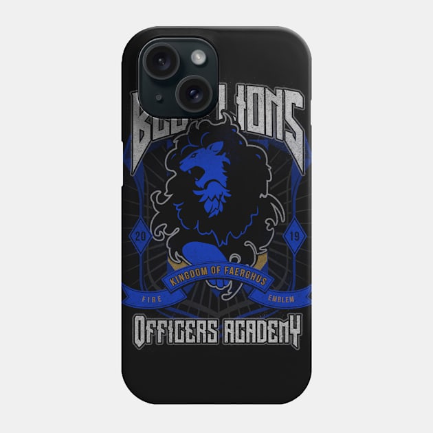 Blue Lions Crest Phone Case by ursulalopez