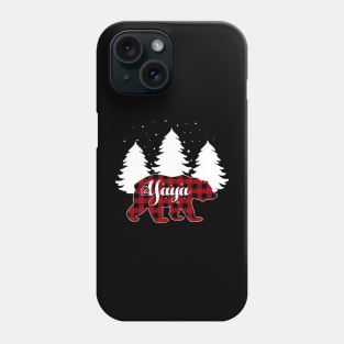 Yaya Bear Buffalo Red Plaid Matching Family Christmas Phone Case