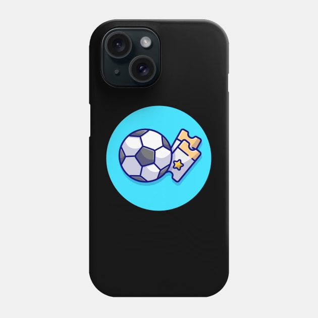 Soccer Ball With Ticket Cartoon Vector Icon Illustration Phone Case by Catalyst Labs