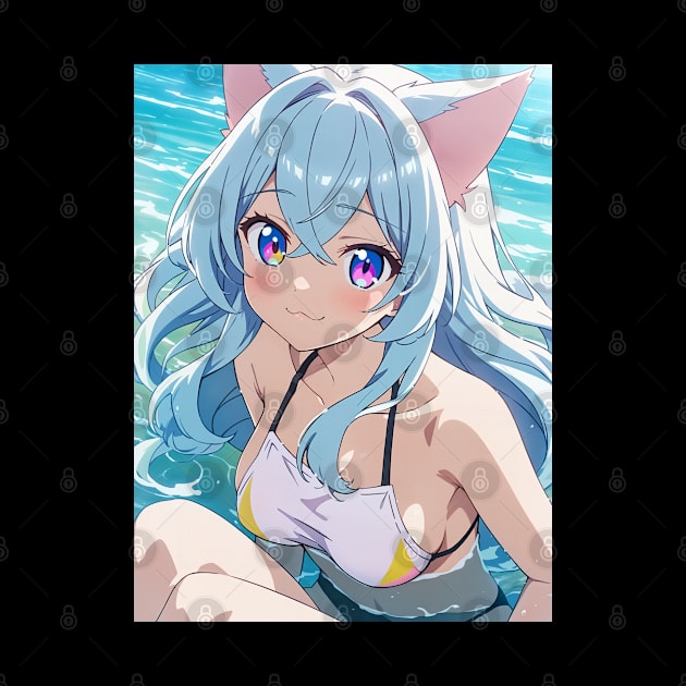 Anime Girl Beach Day by T-Shirt Paradise