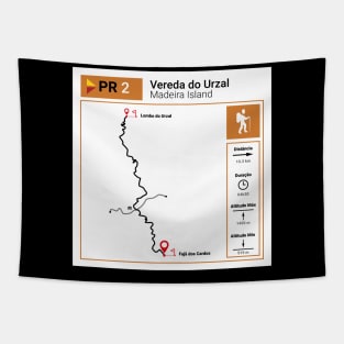 Madeira Island PR2 VEREDA DO URZAL trail map Tapestry