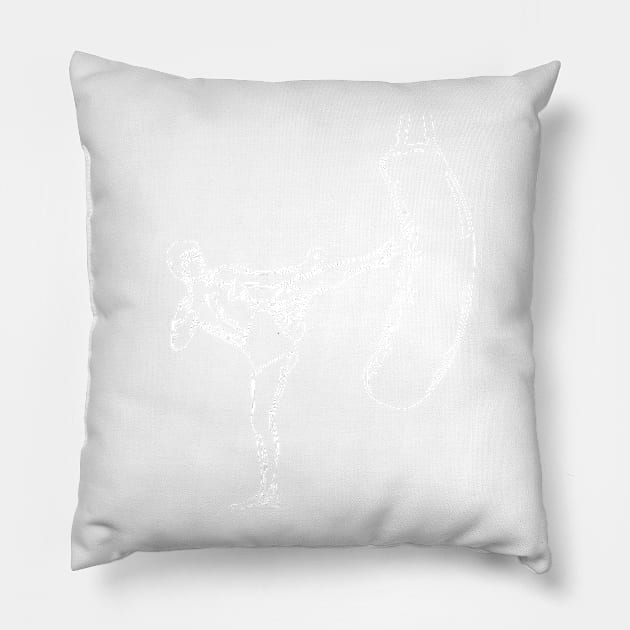 Kickbox Male Martial Artist Pillow by RosaliArt