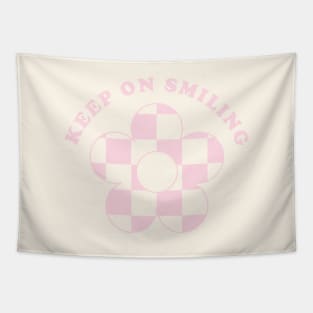 Keep on smiling! Aesthetic self love affirmations! Pink aesthetic art! Pastel pink aesthetic! Tapestry