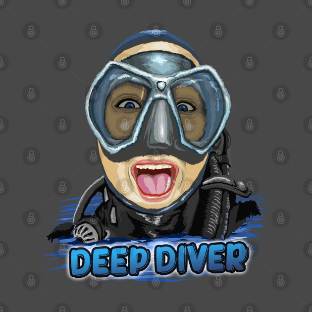 The Scuba Girl is a Deep Diver by Markyartshop