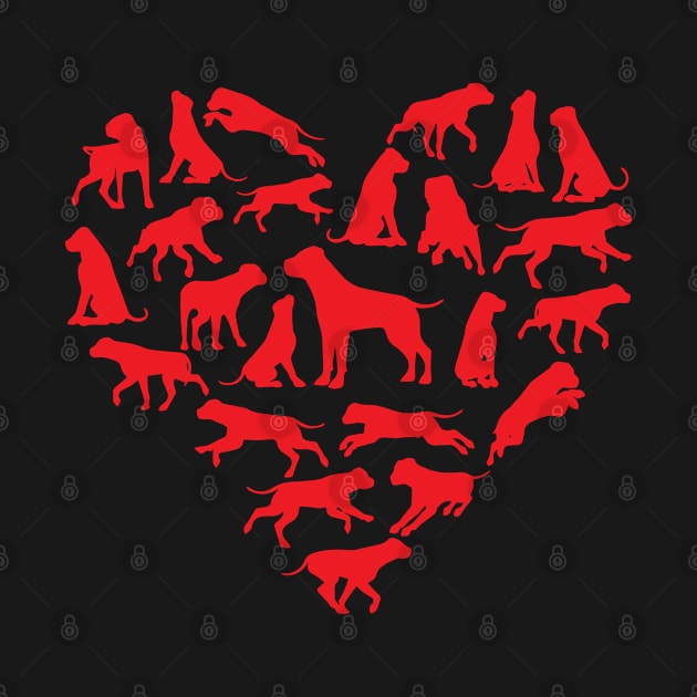 Funny Valentines American Bulldog Heart Valentine's Day 2023 by DesignHND