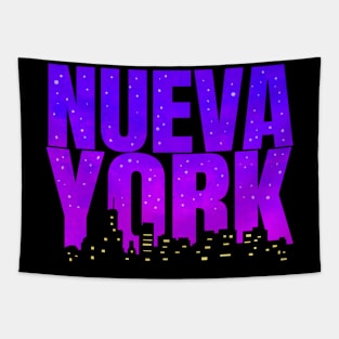 New York skyline at night Nueva York Tapestry