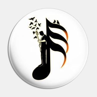 Bassist Musician - thirty-second note Pin