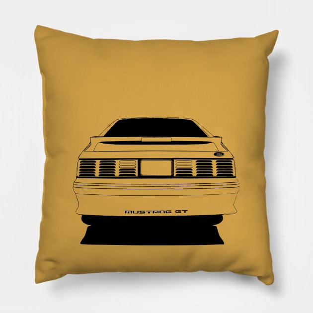 Ford Mustang GT (fox body) - rear stylized T-Shirt Pillow by mal_photography