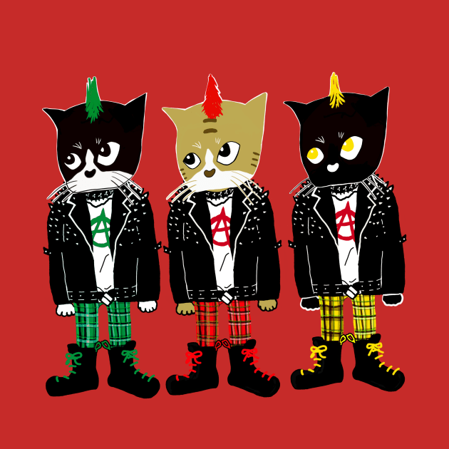 Three punk cats by yumiyoshi4