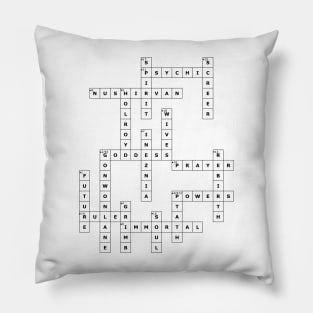 (1943TBOP) Crossword pattern with words from a 1943 science fiction book. Pillow