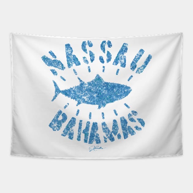 Nassau, Bahamas, Bluefin Tuna (Distressed) Tapestry by jcombs