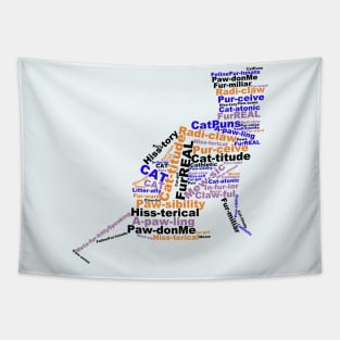 Cat Pun Word Cloud Tapestry