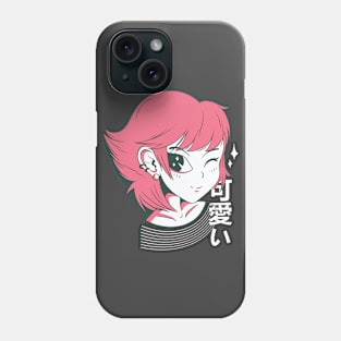 Kawaii Anime Girl Wink Phone Case