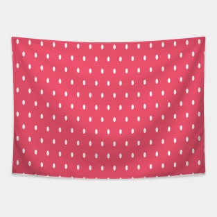 White dots on a Red Background Tapestry