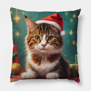 Funny Christmas Cat Pillow