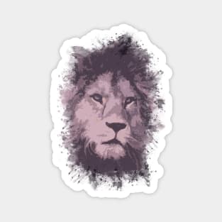 Save the LIONS Abstract Purple Surreal Lion Head Portrait for Animal Lovers Magnet