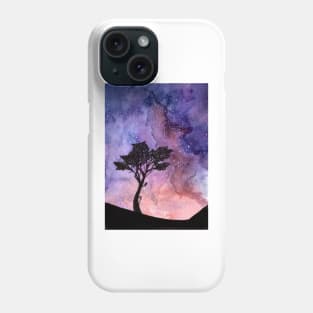 City Glow, Starry Sky. Hand painted watercolour. Phone Case