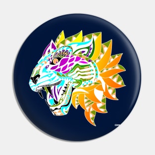 mayan tiger in ecopop pattern zentangle Pin