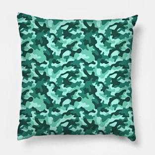 Green Camouflage Pattern Pillow