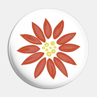 Folk Art Poinsettia Splash Pin