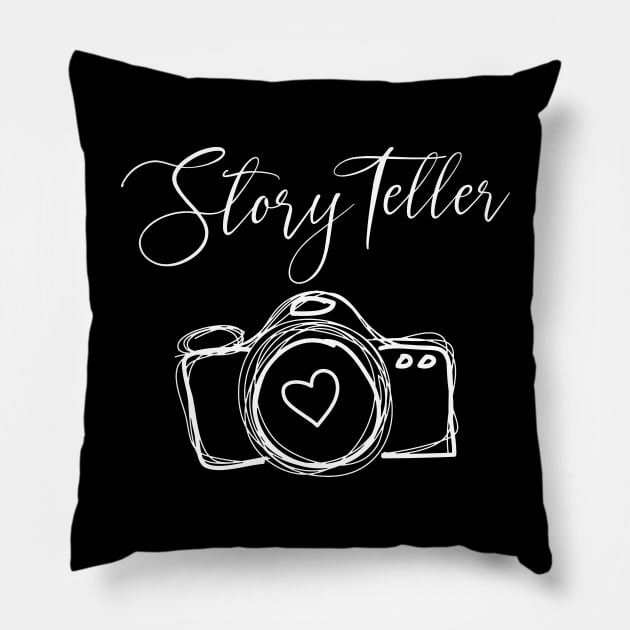 Photographer Gift for Photographer Story Teller Pillow by Daphne R. Ellington