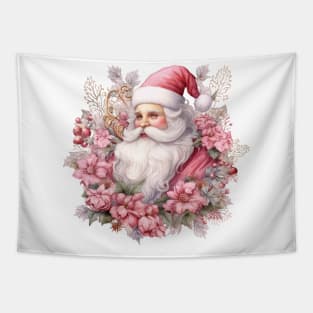 Pink Christmas Santa Claus Tapestry