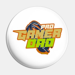 Pro Gamer Dad funny logo badge headset Pin