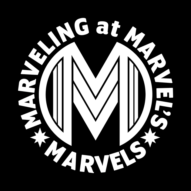 Marveling Logo in White by Marveling At Marvel's Marvels