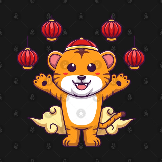 Cute chinese tiger artwork by onama.std