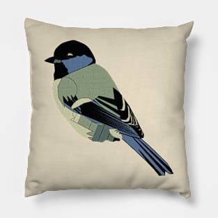 Fun little chickadee bird with 4 stylized options Pillow