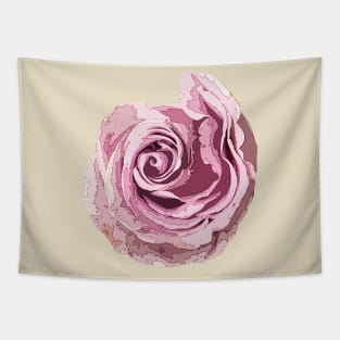 Pink Rose Stylized Art Tapestry