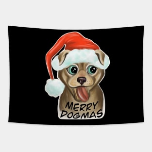 Santa Dog / Merry Dogmas / Merry Christmas / cute christmas dog Tapestry