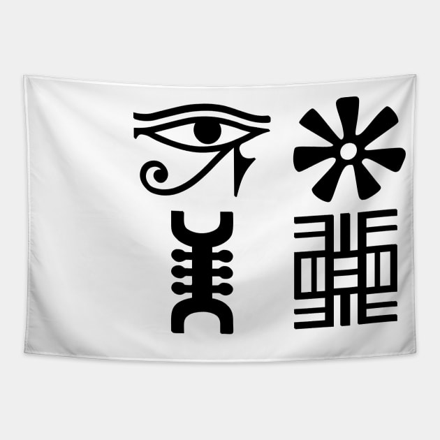 Adinkra  symbols Tapestry by H.E.R.  World 