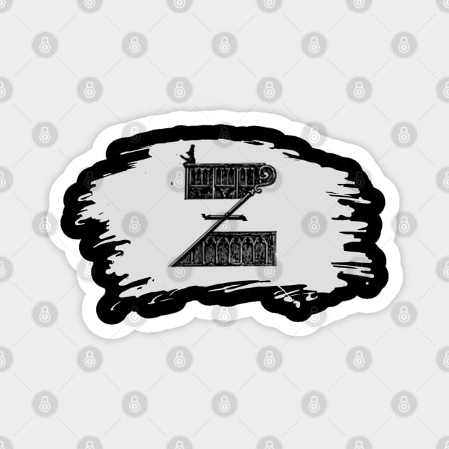 Gothic letter Z – Alphabet typography Magnet by IrvinGoth Garden