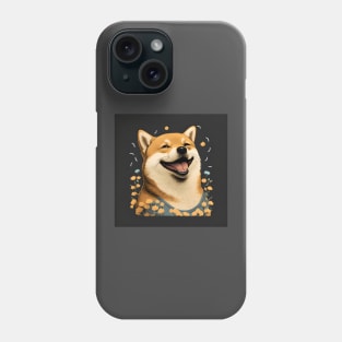 Cute and Cheerful Shiba Dog Digital Download - Spread Happiness with this Adorable Image Phone Case