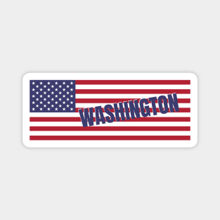 Washington DC State in American Flag Magnet